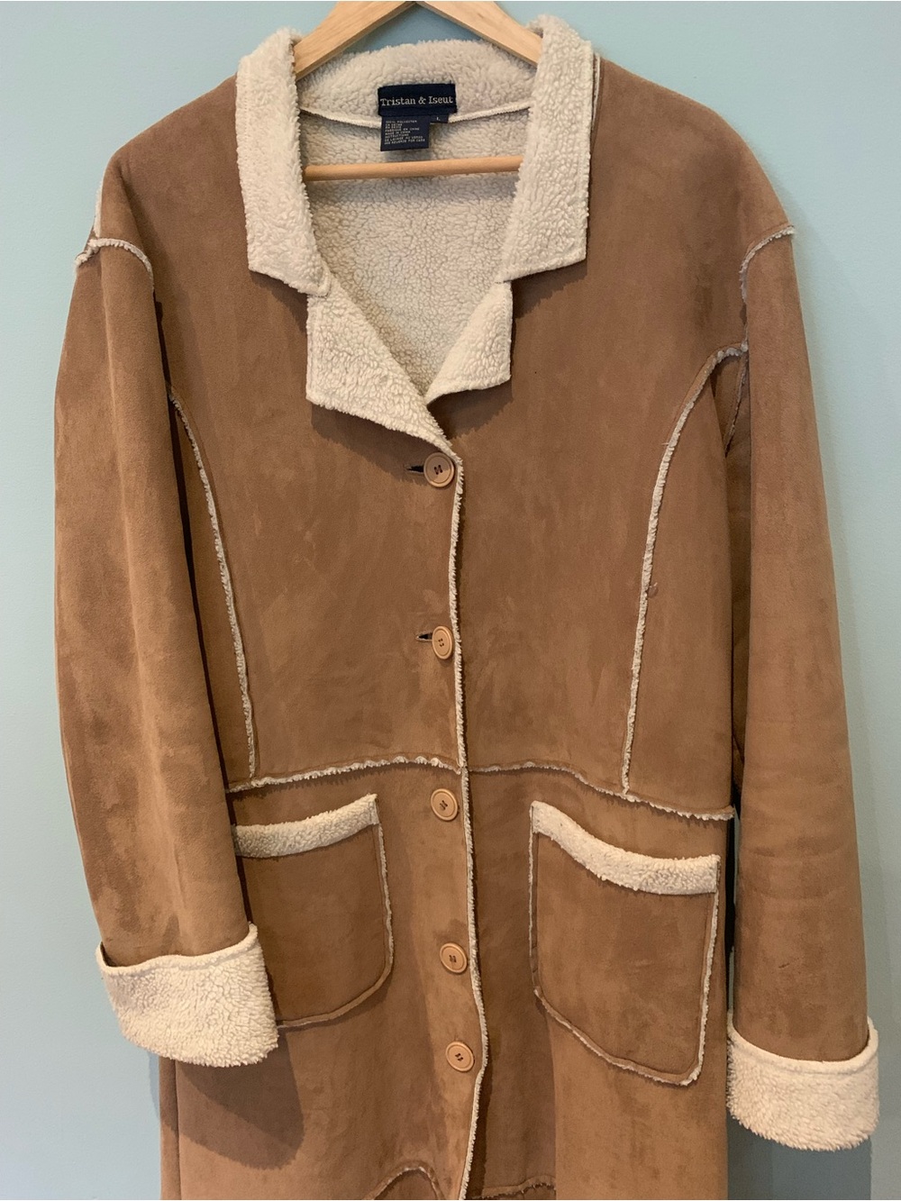 Vintage Tan Shearling Long Coat - Womens - Picture 3 of 12
